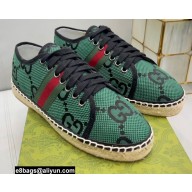 Gucci maxi GG Canvas Espadrilles Green with Web 2022