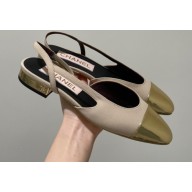 Chanel Slingbacks G31319 Beige/Gold 2022