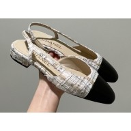 Chanel Slingbacks G31319 Tweed Beige/Black 2022