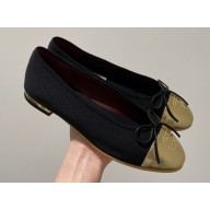 Chanel Grosgrain and Laminated Calfskin Ballerinas G38678 Black/Gold 2022