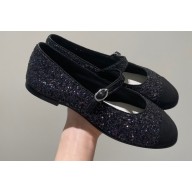 Chanel Ballerinas G38897 Glitter Black 2022