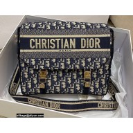 Dior Blue Oblique Embroidery Medium Diorcamp Bag 2022