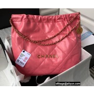 Chanel Shiny Calfskin CHANEL 22 Handbag AS3261 Pink 2022