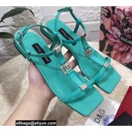 Dolce & Gabbana Nappa leather DG sandals Light Green 2022
