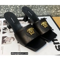 Versace Heel 7cm La Medusa Mid-Heel Mules Black/Gold 2022