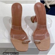 Amina Muaddi Heel 9.5cm Crystals Sami Sandals PVC 07 2022