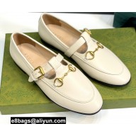 Gucci Horsebit T-bar Leather Loafers White 2022