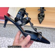 Valentino Heel 4.5cm Roman Stud Pumps With Tonal Studs Black 2022