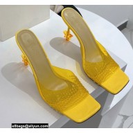 Mach & Mach Star Heel 8.5cm Crystal Embellished Mules PVC Yellow 2022