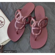 Hermes Egerie Chaine D'ancre TPU Flip Flops Thongs Sandals Burgundy 2022