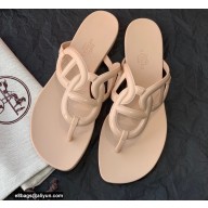Hermes Egerie Chaine D'ancre TPU Flip Flops Thongs Sandals Beige 2022