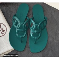 Hermes Egerie Chaine D'ancre TPU Flip Flops Thongs Sandals Green 2022