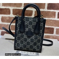 Gucci Mini tote bag with Interlocking G 671623 GG Denim Black