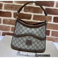 Gucci Large shoulder bag with Interlocking G 696011 GG Canvas Brown