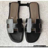 Hermes Oran Flat Sandals in Swift Box Calfskin 74