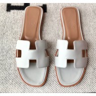 Hermes Oran Flat Sandals in Swift Box Calfskin 84