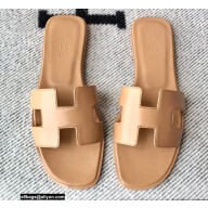 Hermes Oran Flat Sandals in Swift Box Calfskin 24