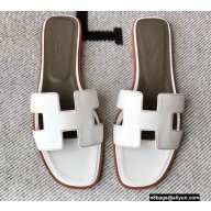 Hermes Oran Flat Sandals in Swift Box Calfskin 52