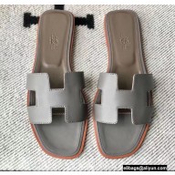 Hermes Oran Flat Sandals in Swift Box Calfskin 56