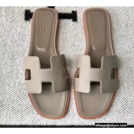 Hermes Oran Flat Sandals in Swift Box Calfskin 63