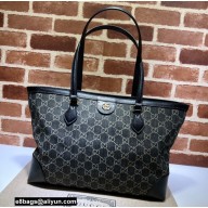 Gucci Ophidia GG Medium Tote Bag 631685 Washed GG Denim Black