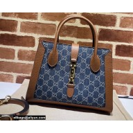 Gucci Jackie 1961 Medium Tote Bag 649016 GG Denim Blue