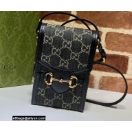 Gucci Horsebit 1955 Mini Bag 625615 GG Denim Black