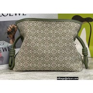 Loewe Medium Flamenco Clutch Bag in Anagram jacquard and calfskin Green 2022
