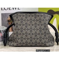 Loewe Medium Flamenco Clutch Bag in Anagram jacquard and calfskin Black 2022
