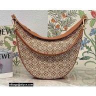 Loewe Luna bag in Anagram jacquard and classic calfskin Brown 2022