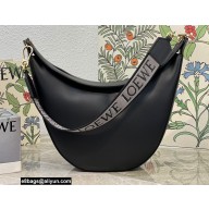 Loewe Luna bag in satin calfskin and jacquard Black 2022