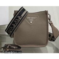 Prada Leather mini shoulder Bag 1BH191 Gray 2022