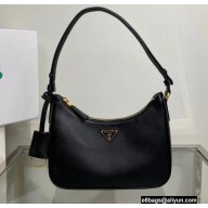 Prada Saffiano leather Mini Hobo Bag 1BC204 Black 2022