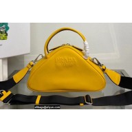 Prada Triangle leather Bag 1BB082 Yellow 2022