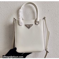 Prada Small brushed leather tote Bag 1BA331 White 2022