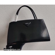 Prada brushed leather handbag 1BA327 Black 2022