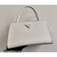 Prada brushed leather handbag 1BA327 White 2022