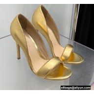 Gianvito Rossi Heel 10.5cm Baiser Leather Sandals Metallic Gold 2022