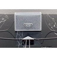 Prada Cardholder with shoulder strap and crystals Bag 1MR024 White 2022