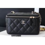 Chanel Vanity Case Bag with Chain AP2625 in Original Quality Grained Calfskin Black 2022