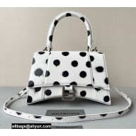 Balenciaga Hourglass Small Handbag Sprayed Polka Dots Printed Box White 2022