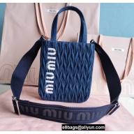 Miu Miu Matelassé denim handbag 5BA220 Blue
