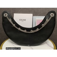 Celine large ava chain bag in smooth Calfskin Black/Silver 2022