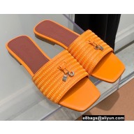 Loro Piana Sprightly Charms Flat Sandals Orange 2022