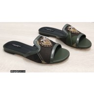 Dolce & Gabbana Devotion slides in camouflage patchwork Green 2022