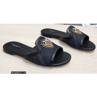 Dolce & Gabbana Devotion slides in camouflage patchwork Blue 2022