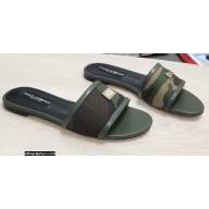 Dolce & Gabbana Camouflage patchwork slides Green 2022