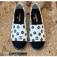 Chanel Printed Denim and Grosgrain Espadrilles G39028 White 2022