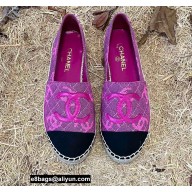 Chanel Printed Denim and Grosgrain Espadrilles G39028 Purple 2022