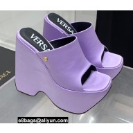 Versace Heel 16cm Platform 6.5cm Triplatform Mules Leather Lilac 2022